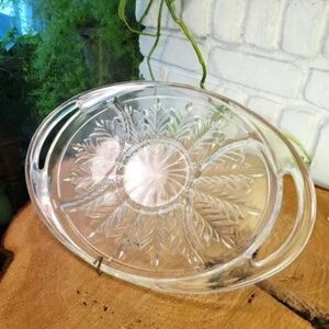 Jeannette Sectioned Glass Platter with Handles